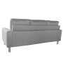 Linen Corner Sofa Couch Lounge Chaise with Metal Legs - Grey thumbnail 5