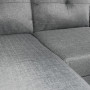 Linen Corner Sofa Couch Lounge Chaise with Wooden Legs - Grey thumbnail 5