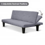2 Seater Modular Linen Fabric Sofa Bed Couch - Dark Grey thumbnail 6