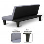 2 Seater Modular Linen Fabric Sofa Bed Couch - Dark Grey thumbnail 7
