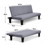2 Seater Modular Linen Fabric Sofa Bed Couch - Dark Grey thumbnail 8
