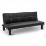 2 Seater Modular Faux Leather Fabric Sofa Bed Couch - Black thumbnail 1