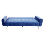 Ava Tufted Velvet Sofa Bed by Sarantino - Blue thumbnail 3