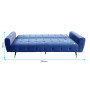 Ava Tufted Velvet Sofa Bed by Sarantino - Blue thumbnail 6