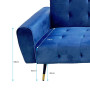 Ava Tufted Velvet Sofa Bed by Sarantino - Blue thumbnail 7