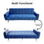 Ava Tufted Velvet Sofa Bed by Sarantino - Blue thumbnail 8
