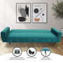 Ava Tufted Velvet Sofa Bed by Sarantino - Green thumbnail 12
