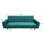 Ava Tufted Velvet Sofa Bed by Sarantino - Green thumbnail 5