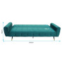 Ava Tufted Velvet Sofa Bed by Sarantino - Green thumbnail 6