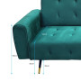Ava Tufted Velvet Sofa Bed by Sarantino - Green thumbnail 7