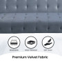 Ava Tufted Velvet Sofa Bed by Sarantino - Light Grey thumbnail 11