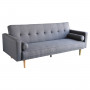 Madison 3 Seater Linen Sofa Bed Couch with Pillows - Dark Grey thumbnail 4