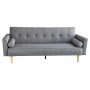 Madison 3 Seater Linen Sofa Bed Couch with Pillows - Light Grey thumbnail 1