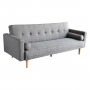 Madison 3 Seater Linen Sofa Bed Couch with Pillows - Light Grey thumbnail 3