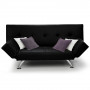 Brooklyn 3 Seater PU Leather Sofa Bed Lounge - Black thumbnail 2