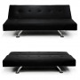 Brooklyn 3 Seater PU Leather Sofa Bed Lounge - Black thumbnail 4