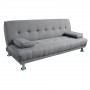 Manhattan 3 Seater Linen Sofa Bed Couch Lounge Futon - Light Grey thumbnail 2