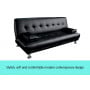 Manhattan 3 Seater PU Faux Leather Sofa Bed Couch Lounge Futon - Black thumbnail 2