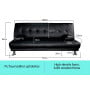 Manhattan 3 Seater PU Faux Leather Sofa Bed Couch Lounge Futon - Black thumbnail 4