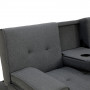 Rochester Linen Fabric Sofa Bed Lounge Couch Futon - Dark Grey thumbnail 7