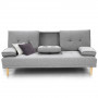 Rochester Linen Fabric Sofa Bed Lounge - Light Grey thumbnail 2