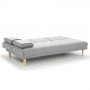 Rochester Linen Fabric Sofa Bed Lounge - Light Grey thumbnail 5