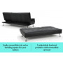 Rochester PU Leather Sofa Bed Lounge - Black thumbnail 3