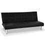 Chelsea 3 Seater Faux Leather Sofa Bed Couch - Black thumbnail 2