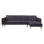 Linen Fabric Corner Sofa Bed Couch Lounge with Chaise - Dark Grey thumbnail 1