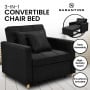 Suri 3-in-1 Convertible Lounge Chair Bed by Sarantino - Black thumbnail 1