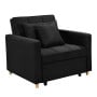 Suri 3-in-1 Convertible Lounge Chair Bed by Sarantino - Black thumbnail 2