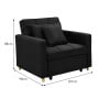 Suri 3-in-1 Convertible Lounge Chair Bed by Sarantino - Black thumbnail 4