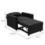 Suri 3-in-1 Convertible Lounge Chair Bed by Sarantino - Black thumbnail 5