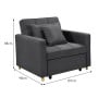 Suri 3-in-1 Convertible Lounge Chair Bed by Sarantino - Dark Grey thumbnail 3