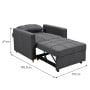Suri 3-in-1 Convertible Lounge Chair Bed by Sarantino - Dark Grey thumbnail 4