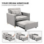 Suri 3-in-1 Convertible Sofa Chair Bed Lounger by Sarantino Light Grey thumbnail 11
