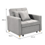 Suri 3-in-1 Convertible Sofa Chair Bed Lounger by Sarantino Light Grey thumbnail 3