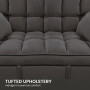 Sarantino Quincy Tufted 2-Seater Velvet Sofa Bed - Dark Grey thumbnail 10