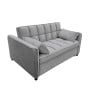 Sarantino Quincy Tufted 2-Seater Velvet Sofa Bed - Dark Grey thumbnail 1