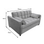Sarantino Quincy Tufted 2-Seater Velvet Sofa Bed - Dark Grey thumbnail 3