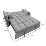 Sarantino Quincy Tufted 2-Seater Velvet Sofa Bed - Dark Grey thumbnail 4