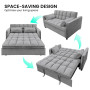 Sarantino Quincy Tufted 2-Seater Velvet Sofa Bed - Dark Grey thumbnail 7