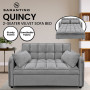Sarantino Quincy Tufted 2-Seater Velvet Sofa Bed - Dark Grey thumbnail 8