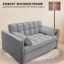 Sarantino Quincy Tufted 2-Seater Velvet Sofa Bed - Dark Grey thumbnail 9