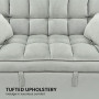 Sarantino Tufted 2-Seater Velvet Sofa Bed - Light Grey thumbnail 9