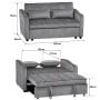 Sarantino Fenton Velvet 2-Seater Sofa Bed - Dark Grey thumbnail 4