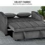 Sarantino Fenton Velvet 2-Seater Sofa Bed - Dark Grey thumbnail 5