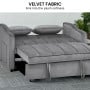 Sarantino Fenton Velvet 2-Seater Sofa Bed - Dark Grey thumbnail 6