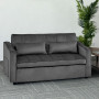 Sarantino Fenton Velvet 2-Seater Sofa Bed - Dark Grey thumbnail 8