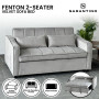 Sarantino Fenton Velvet 2-Seater Sofa Bed - Light Grey thumbnail 1